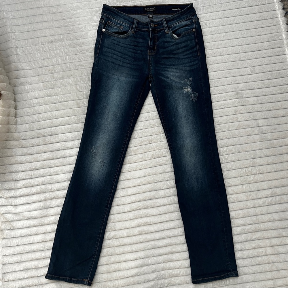Judy Blue Jeans Women 7/28 Blue Straight Fit Slim JB8277DK